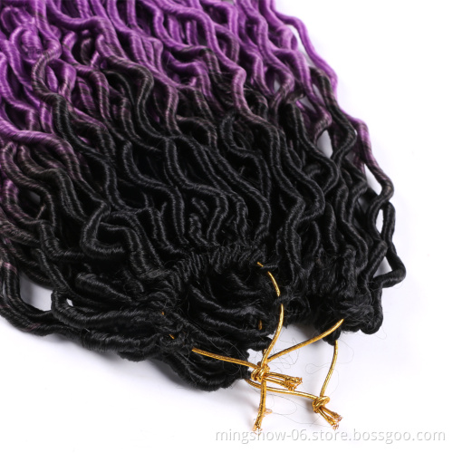Wholesale new  pre looped wavy  faux locks crochet hair extension